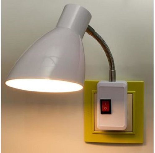 Переходник гибкий вилка-патрон  E27 300мм с выключателем Белый фото Переходник гибкий вилка-патрон  E27 300мм с выключателем Белый картинка